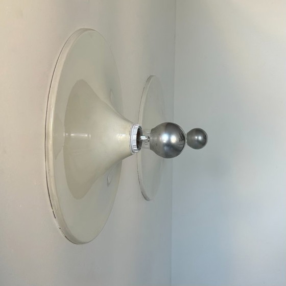 Image 1 of Coppia di applique vintage, metallo laccato bianco, Italia 1970.