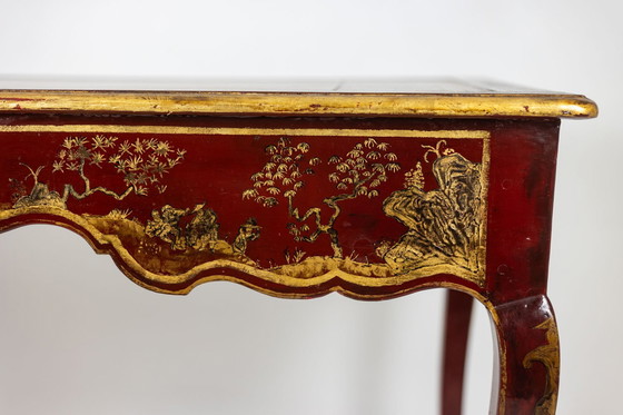 Image 1 of Bureau Plat de Style Louis XV à Décor de Scènes Lacustres, Circa 1800