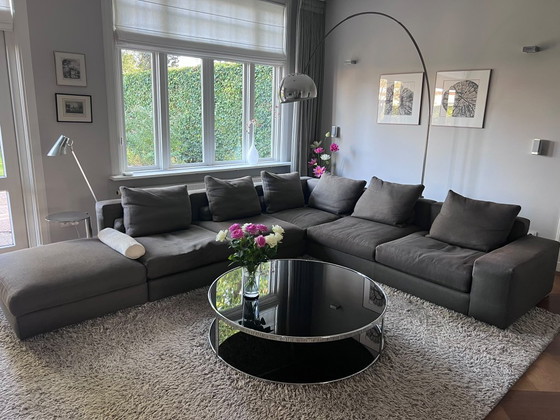 Minotti Jagger Kombination Mit Ottoman Und Huber Couchtisch – Sitzecke, Textile (photo 5 of 5)