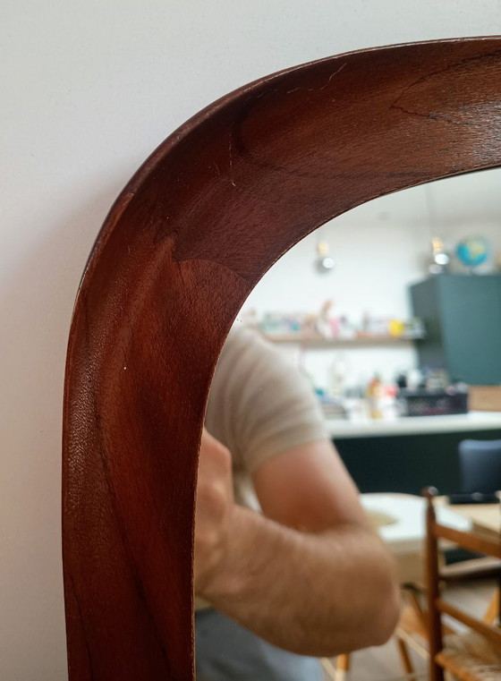 Mid-Century Deense Teak Wandspiegel – Organisch Design – Ca. 1965-1975 – Glass, Wood (photo 8 of 20)
