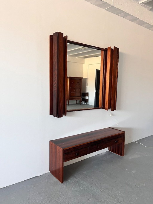 1970s Mirror with Cabinet, Norway 