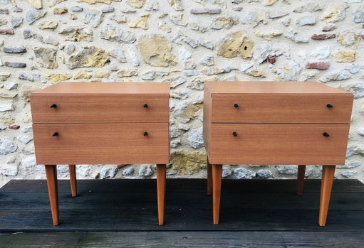 Mid Century,Tables de nuit vintage, ensemble de 2, 1960S