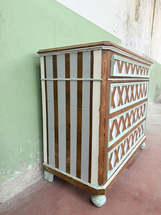 Image 1 of Cassettiera rustica italiana 800 restyle larice 