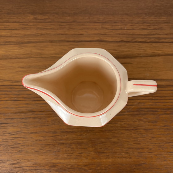 Image 1 of Digoin-Sarrguemines Art Deco Pink and Red Coffee/Tea Set