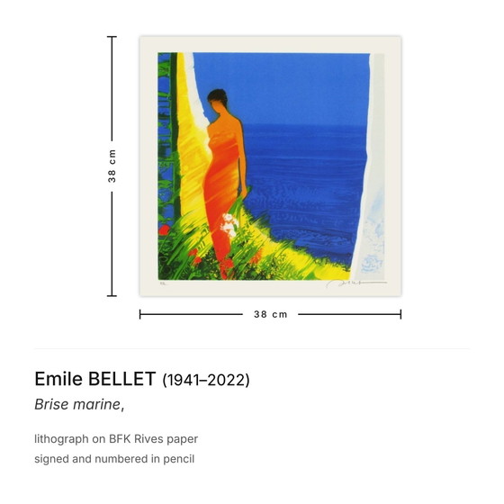 Image 1 of Emile BELLET Brise marine Litografia firmata