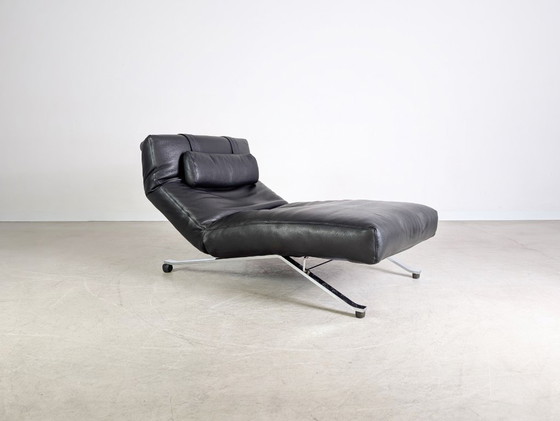 Image 1 of Originele Niels Eilersen fauteuil Jens Juul lounger leer zwart 1980