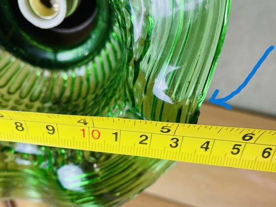 Image 1 of Lampada da parete in stile Art Nouveau con tulipano in vetro verde e applique in ottone decorato