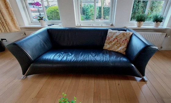 Image 1 of Driezitsbank Rolf Benz type SOB 322/210, zwart leder