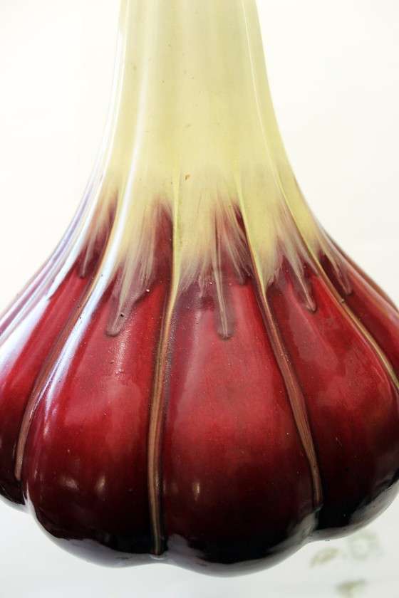 Image 1 of Vintage keramische hanglamp in Faience de Thulin-stijl.