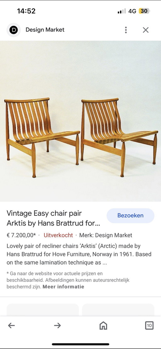 Hans Battrud pour Hove Møbler Chaise Arktis