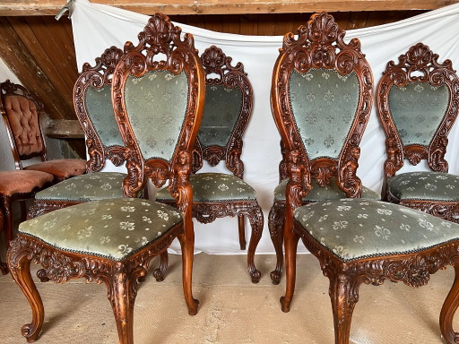 6 chaises de salle à manger baroques
