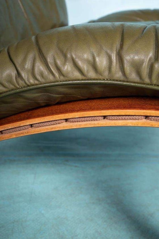 Image 1 of Midcentury leather armchair 60s space age lounge chair