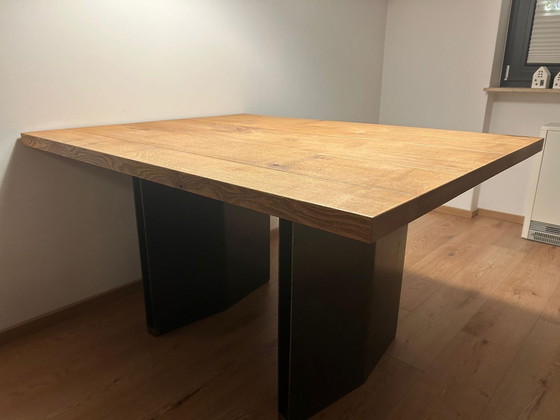 Image 1 of Red oak dining table