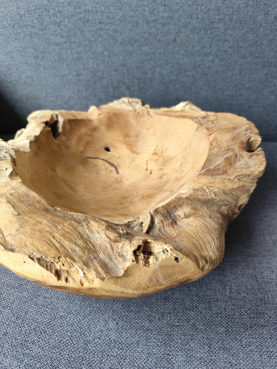 Image 1 of 🌿 Coupe en bois massif - teck, coupe en teck, décoration en bois