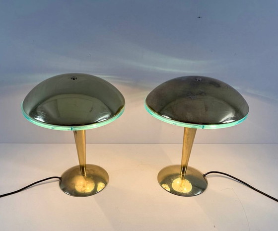 Image 1 of Set di 2 lampade da tavolo/lampade a cuscino in stile Art Déco, Germania, anni '80