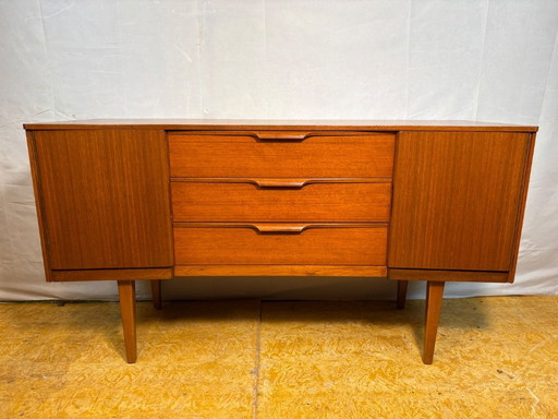 Mid-Century Retro Vintage Teak Small Sideboard by Austinsuite 1960s  Hidden Handles • Danish Design Influence • Timeless British