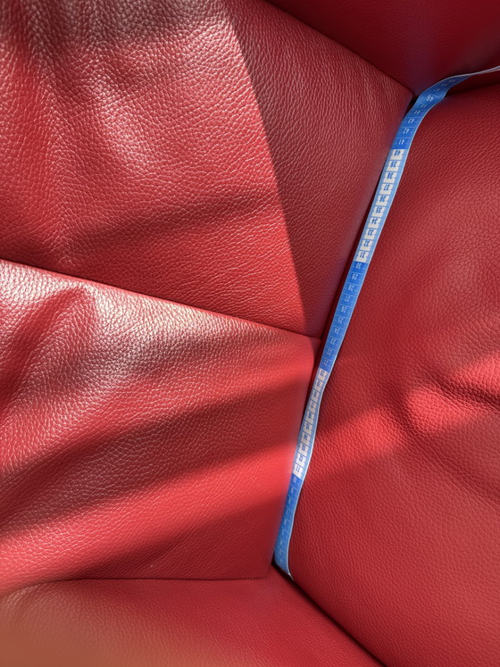 Image 1 of Zweifacher elektrischer Relaxsessel aus rotem Leder / wiederaufladbarer Stuhl