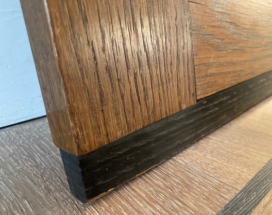 Image 1 of Espejo de la Escuela de Ámsterdam, estilo Art Déco, madera maciza. 76x70