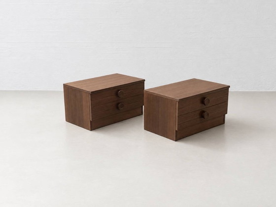 2 Mid-Century Nightstands, 1970s – Wood (photo 2 of 13)