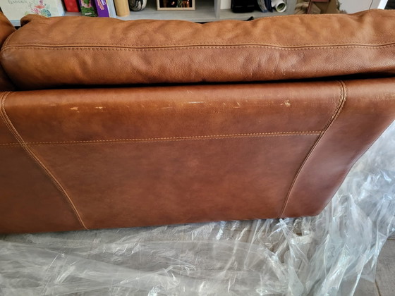 Image 1 of Divano vintage a 3 posti in pelle color cuoio "Il mondo della pelle"