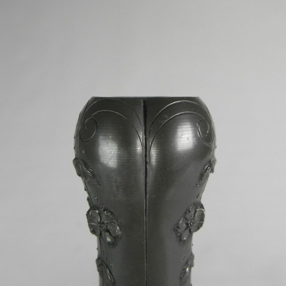 Image 1 of Pewter Art Nouveau vase signed Pechez, early 20th century
