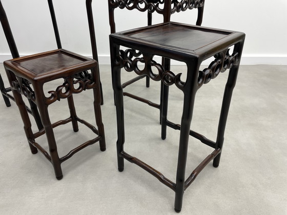 Image 1 of Chinese Huanghuali houten nest tafels circa 1900
