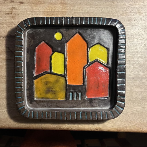 Azulejo de pared vintage Elbogen, cerámica sueca