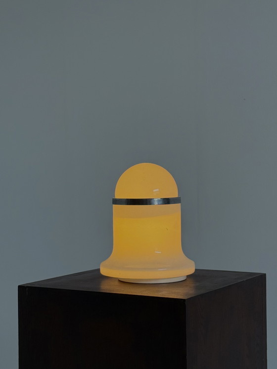 Image 1 of Murano vintage tafellamp wit van Architetti door De Martini, Falconi & Fois 