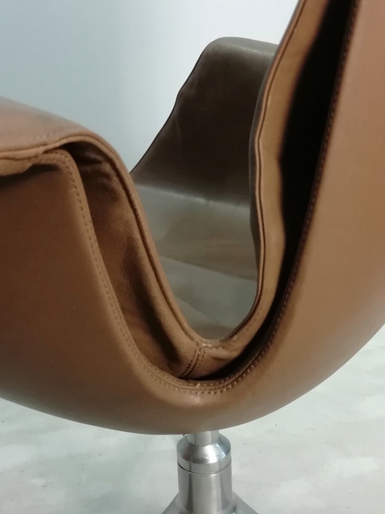 Image 1 of Sedia da ufficio in pelle Kill FK67 Icone 1967 Fabricius Kastholm Tulip a 3 gambe Knoll