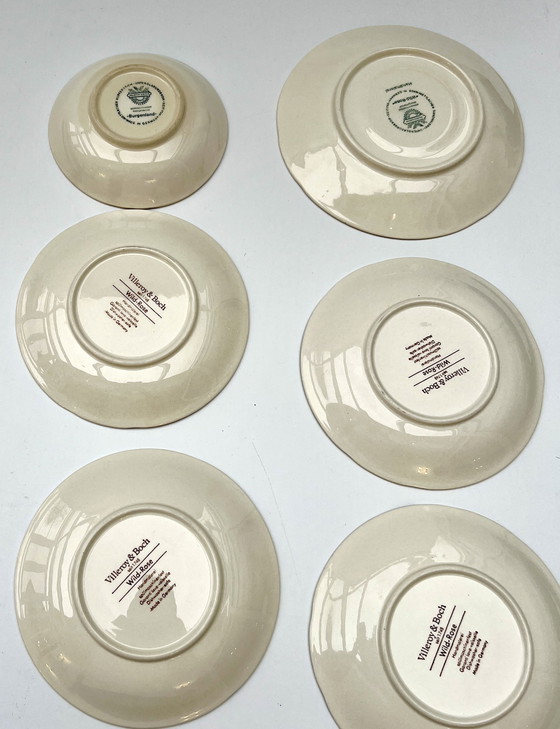 Image 1 of Título para Whoppah Villeroy & Boch “Wild Rose” – Juego de 6 platillos, porcelana pintada a mano