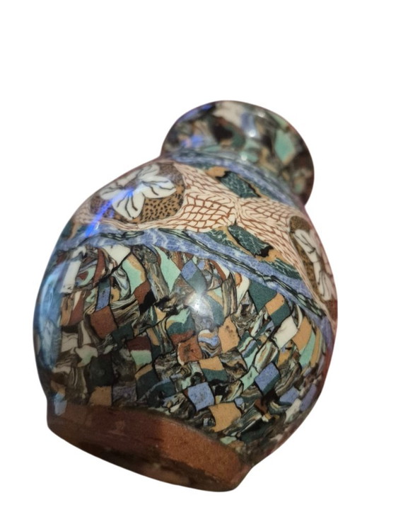 Keramische Vaas met Meerkleurige Abstracte Patronen, jean germino, Vazen, Keramiek, Blauw (foto 14 van 14)