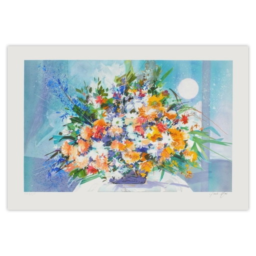 Claude MARS Bouquet V Litografia firmata 1990