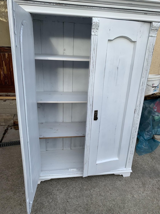 Vintage Painted Wooden Wardrobe (photo 7 of 11)