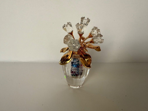 Vaso in miniatura Swarovski con fiori