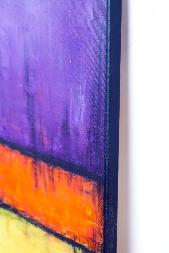 Image 1 of Original minimalist abstract modern painting on stretched canvas.