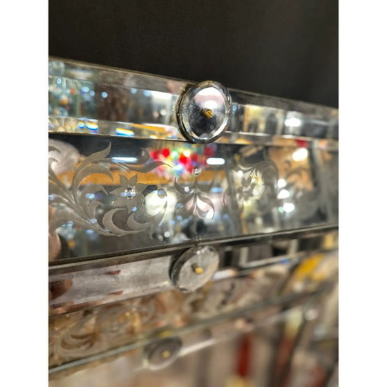 Image 1 of Figuras mitológicas venecianas de Baco talladas a mano en un espejo antiguo