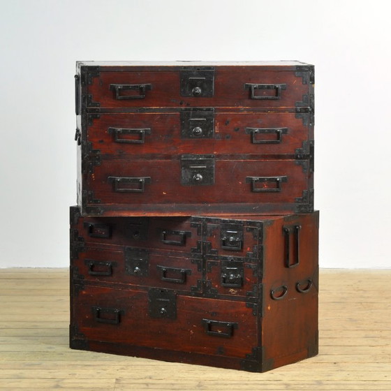 Japanese Tansu chest of drawers, circa 1890, Iron, Wood, Black (photo 14 of 16)