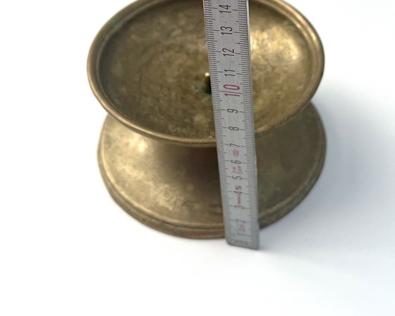 Image 1 of Vintage brass candlestick – 1960s – solid – chalice shape