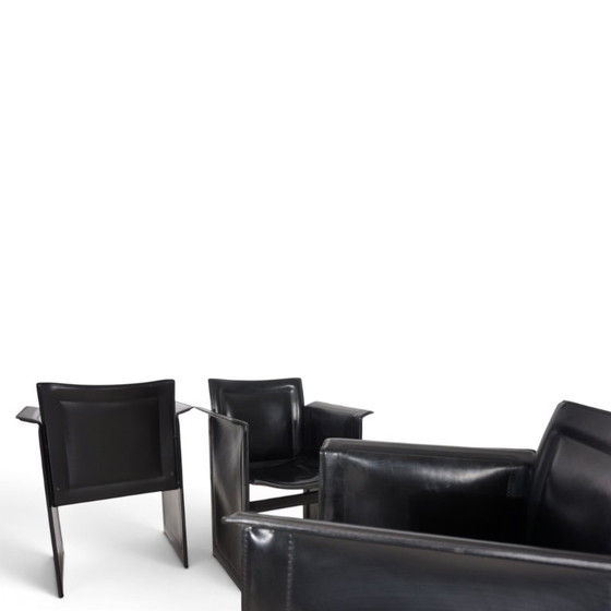 Chaises de salle à manger Arrben Solaria en cuir, lot de 4 par Tito Agnoli, 1970 – Leather (photo 19 of 19)