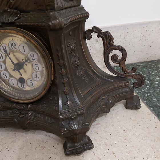 Image 1 of Repisa de chimenea francesa antigua en bronce artificial