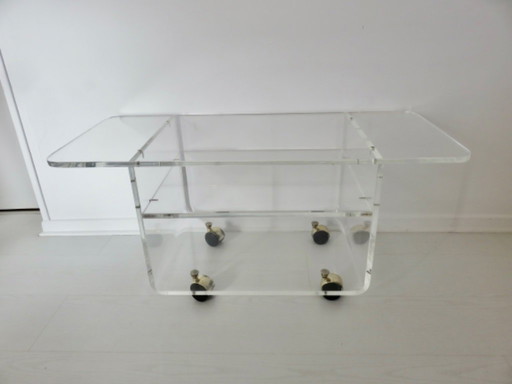 Table en plexiglas par David Lange pour "les invisibles du marais" grand modèle, 80's