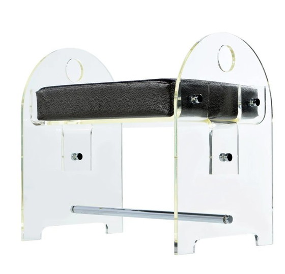 Image 1 of Lucite Eitelkeit Hocker Bank mit neuen Faux Schlangenhaut Polsterung