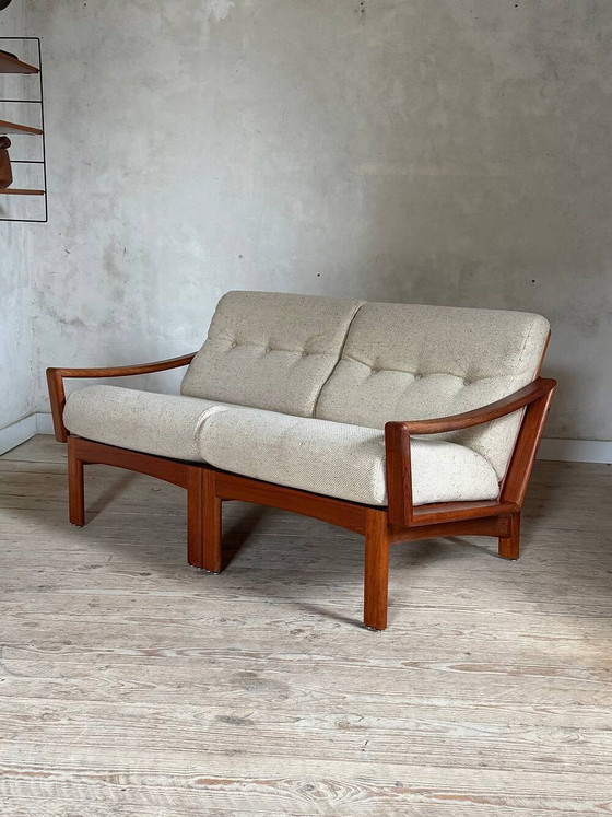 Divanetto scandinavo per tartine a 2 posti in teak Kirsten & Sven E. Jensen – Glostrup, Divani 2 posti, Wool (photo 11 of 11)