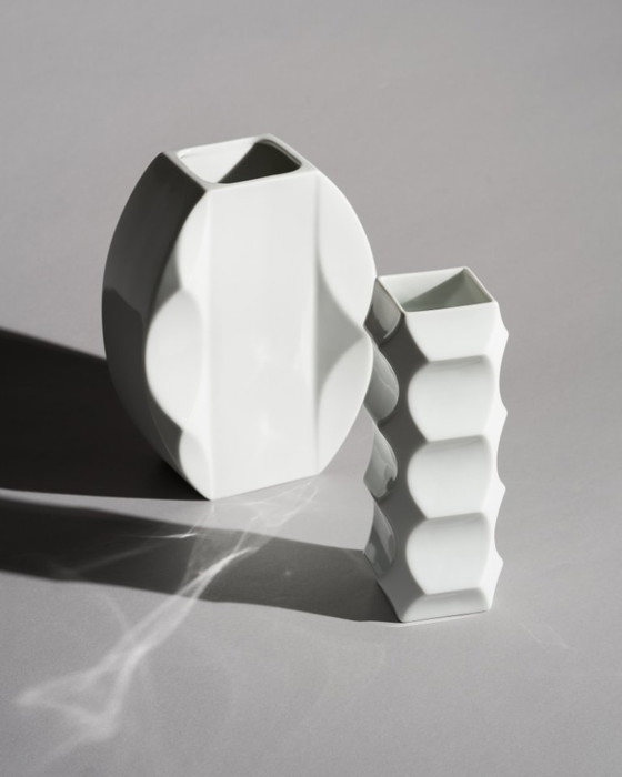 Image 1 of Heinrich Fuchs “ARCHAIS” Porcelain Vase Duo for Hutschenreuther, Germany 60s-70s