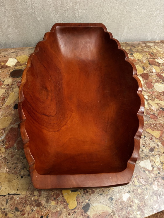 Image 1 of Vintage Reddish Carved Wooden Bowl/Empty Tray - 41/25/H 8 Cm