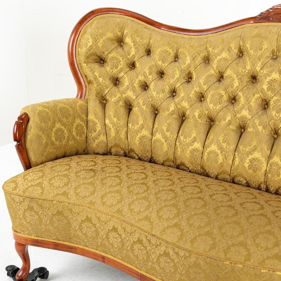 Image 1 of Loungegroep in rococostijl (3-delig) — Bank + 2 fauteuils — Romantische salonset