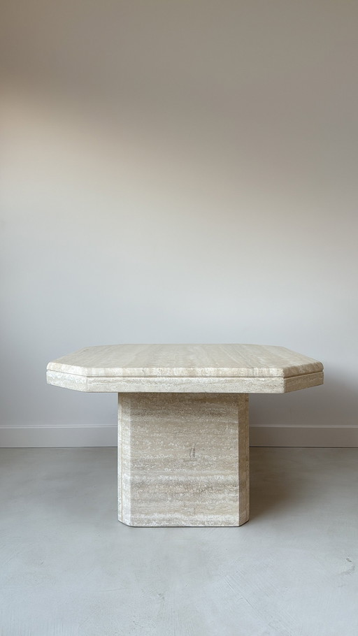 Mesa de centro vintage de travertino italiano