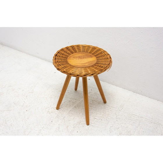 Image 1 of Mid century rattan stool by Jan Kalous for Úluv, Czechoslovakia 1960s