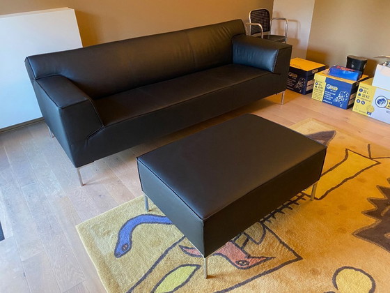 Design On Stock Bloq 3-Sitzer mit Hocker – Sofas, Leather, Metal (photo 5 of 7)