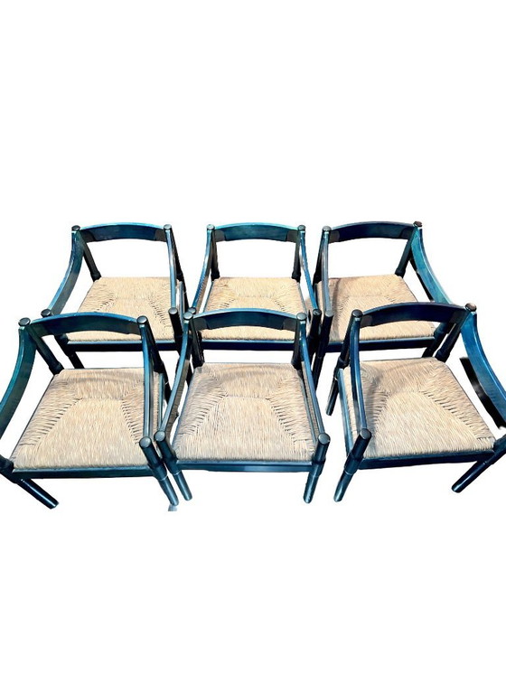 Image 1 of 6 Stühle Carimate von Vico Magistretti für Cassina, original 60er Jahre
